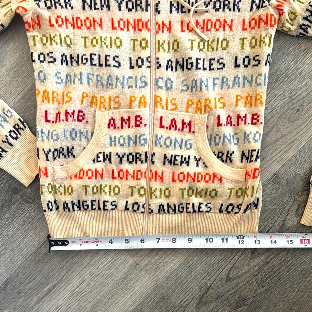 L.A.M.B. 2007 Vintage All Cities Cashmere Zip Up Hoodie - Picture 6 of 16
